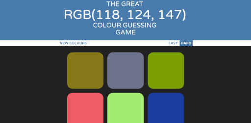 A screenshot of Jeffrey Polasz's Colour Game created with Bootstrap 4.